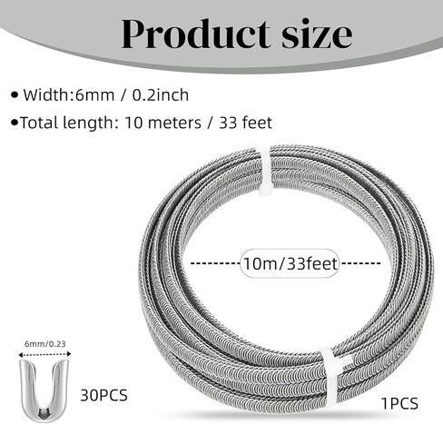 304 Stainless Steel Boning for Corset Making - 33FT Flat Metal Boning with 30 End Caps, 6mm Width Spring Steel Bones for Sewing, Wedding Dresses, Costumes, Craft and Fabric Supplies in Kuwait