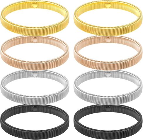 Grevosea 8 Pcs Sleeve Garters for Women, Anti-Slip Sleeve Holders Elastic Metal Sleeve Bands to Hold up Sleeves for Women and Men Arm Straps Fixing Long Sleeves (Gold, Silver, Black, Rose Gold) in Kuwait