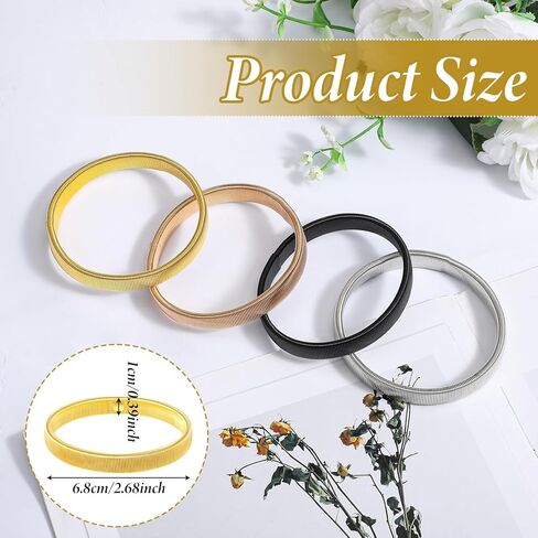 Grevosea 8 Pcs Sleeve Garters for Women, Anti-Slip Sleeve Holders Elastic Metal Sleeve Bands to Hold up Sleeves for Women and Men Arm Straps Fixing Long Sleeves (Gold, Silver, Black, Rose Gold) in Kuwait