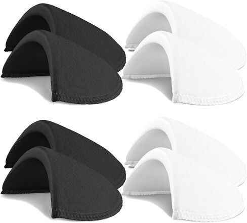 4 Pairs Set-in Shoulder Pads, Thickness 1.5cm Sewing Foam Pads Shoulder Pad Shoulder Enhancer for Women Men Blazer Suit Coat Jacket T-Shirt Clothes Suit Accessories (White, Black) in Kuwait