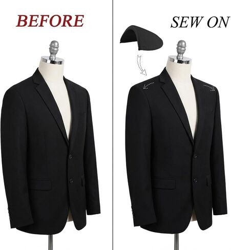 4 Pairs Set-in Shoulder Pads, Thickness 1.5cm Sewing Foam Pads Shoulder Pad Shoulder Enhancer for Women Men Blazer Suit Coat Jacket T-Shirt Clothes Suit Accessories (White, Black) in Kuwait