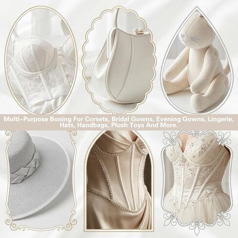 25 Yards Boning for Sewing, 6mm Sew-Through Low Density Plastic Boning Sewing Corset Bonings for Bridal Gowns Wedding Dress Evening Hats Crafts in Kuwait