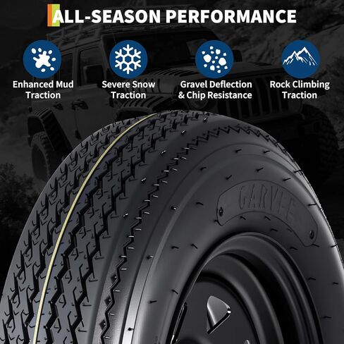 Garvee 2-Pack 5.30-12 5.30x12 530-12 Trailer Tires with 12" Rims, 5 Lug on 4.5" Bolt Pattern, 6PR Load Range C, Heavy Duty 5.30x12 5.3-12 Tires for Utility, Boat, Camper, Cargo Trailers in Saudi Arabia
