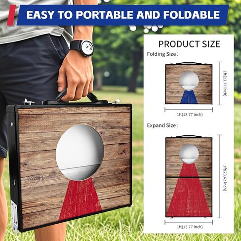 Portable Cornhole Board Set - Aluminum, Foldable 24x12in or 36x24in with Bean Bags | for Adults, Indoor/Outdoor, Travel, Beach & Camping in Saudi Arabia