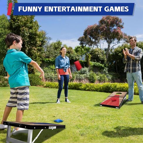 Portable Cornhole Board Set - Aluminum, Foldable 24x12in or 36x24in with Bean Bags | for Adults, Indoor/Outdoor, Travel, Beach & Camping in Saudi Arabia
