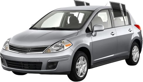 طبقة تظليل نافذة مسبقة القطع لسيارة Nissan Versa Hatch 2007-2013 من جميع الجوانب + الزجاج الأمامي الخلفي 35% VLT 2Ply مضاد للكسر، كتلة للأشعة فوق البنفسجية، حماية للخصوصية، سهل التركيب، لا حاجة للتشذيب، تقليل الحرارة والوهج in Kuwait
