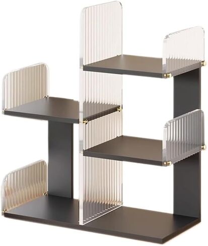 Storage Shelving Unit Multi Layer Density Board Bookshelf Open Simple Plastic Organizer Shelf Free Standing Display Stand in Kuwait