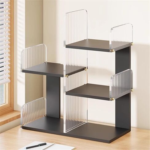 Storage Shelving Unit Multi Layer Density Board Bookshelf Open Simple Plastic Organizer Shelf Free Standing Display Stand in Kuwait