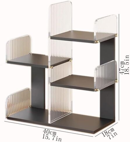 Storage Shelving Unit Multi Layer Density Board Bookshelf Open Simple Plastic Organizer Shelf Free Standing Display Stand in Kuwait