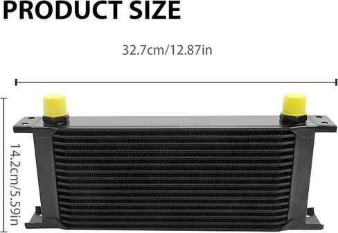 Saihisday 16 Row Oil Cooler Transmission Cooler, 10AN Transmission Stacked Plate Universal Engine Coolers British Radiator Aluminium Alloy Condenser Replacement for Universal Vehicles (Black) in Kuwait
