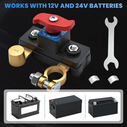 Car Battery Cut Off Switch, Adjustable Car Battery Power Cut Off Switch Breaker, Pure Copper Manual Rotary Battery Cut-Off Switch for Car Truck Boat Rv in Kuwait