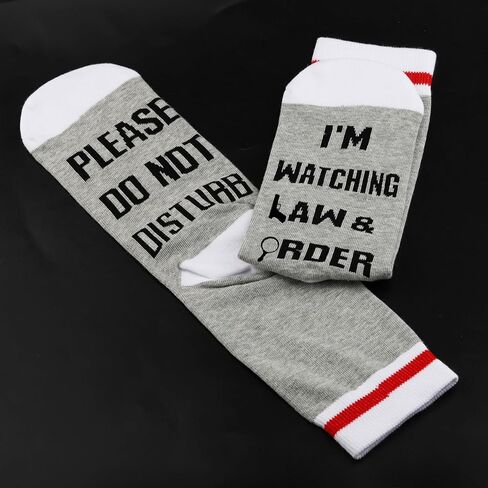 2PAIRS Law & Order TV Show Gift Please Do Not Disturb I'm Watching Law & Order 2 PACKS Novelty Socks in Saudi Arabia