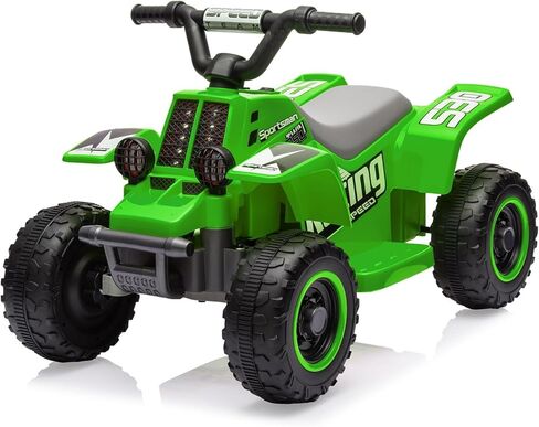 سيارة ركوب للأطفال OUTLANE 6V، ATV Quad، لعبة كهربائية ذات 4 عجلات تعمل بالبطارية، مقابض مطاطية، زر ضغط، أضواء LED، موسيقى، 1.76 ميل في الساعة، هدية للأولاد والبنات - أخضر in Kuwait