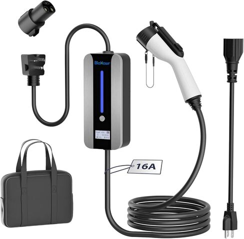Level 2 EV Charger (240V, 40A) for Tesla and SAE-J1772 EVs, NEMA 14-50 Plug, SAE-J1772 Adapter and J1772 to Tesla Adapter (26FT 16A) in Kuwait