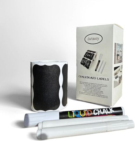Blackboard Label - 185 Waterproof Reusable Blackboard Stickers with 3 Liquid Chalk Marks Used for Mason Jars, Party Decoration, Craft Room, Storage, tidying up Your Home and Kitchen in Kuwait