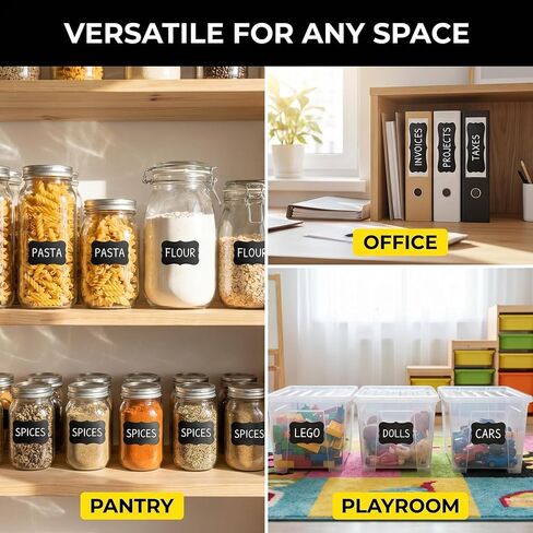 Blackboard Label - 185 Waterproof Reusable Blackboard Stickers with 3 Liquid Chalk Marks Used for Mason Jars, Party Decoration, Craft Room, Storage, tidying up Your Home and Kitchen in Kuwait