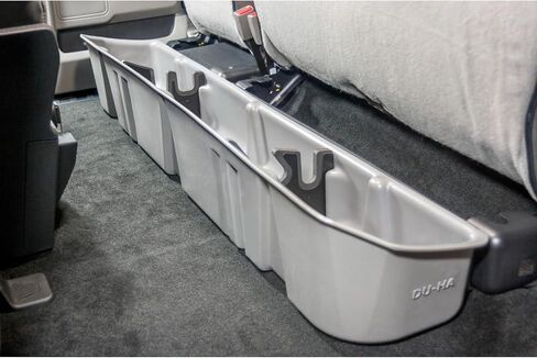DUHA 20107 Under Seat Storage fits 2015-2026 Ford F150 SuperCab & 2017-2026 Ford F250 F350 F450 F550 SuperCab | Light Gray Heavy-Duty Back Seat Organizer | Includes Dividers in Kuwait