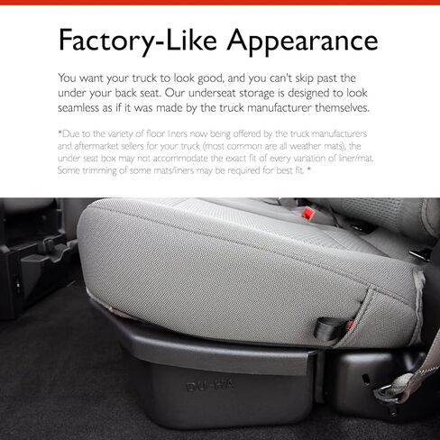 DUHA 20107 Under Seat Storage fits 2015-2026 Ford F150 SuperCab & 2017-2026 Ford F250 F350 F450 F550 SuperCab | Light Gray Heavy-Duty Back Seat Organizer | Includes Dividers in Kuwait