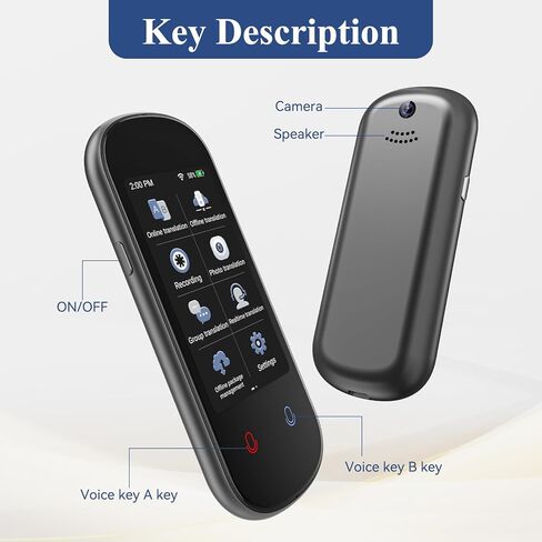 Language Translator Device, VORMOR Two-Way AI Voice Translator for Voice/Text/Offline/Photo Translation 150+ Language Online Translation Portable Tow Way Translator Device for Business Learning Travel in Kuwait