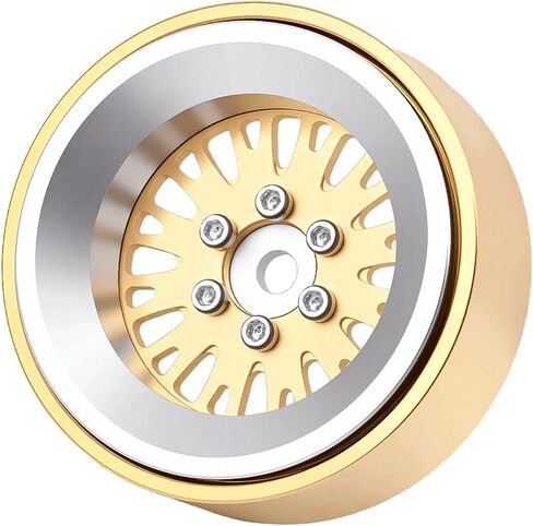 DJX 4PCS RC Brass 1.3 Inch Beadlock Wheels 45g/pc Negative Offset -4.25 for 1/24 Axial SCX24 FCX24 1/18 TRX4M Redcat Ascent-18 HPI Venture 18 Upgrade Parts in Kuwait
