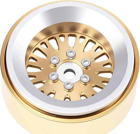 DJX 4PCS RC Brass 1.3 Inch Beadlock Wheels 45g/pc Negative Offset -4.25 for 1/24 Axial SCX24 FCX24 1/18 TRX4M Redcat Ascent-18 HPI Venture 18 Upgrade Parts in Kuwait