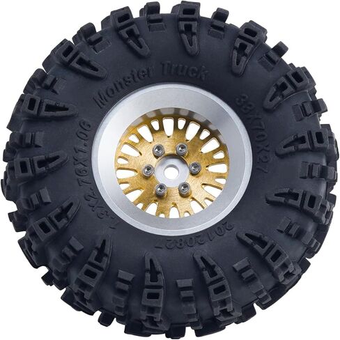 DJX 4PCS RC Brass 1.3 Inch Beadlock Wheels 45g/pc Negative Offset -4.25 for 1/24 Axial SCX24 FCX24 1/18 TRX4M Redcat Ascent-18 HPI Venture 18 Upgrade Parts in Kuwait