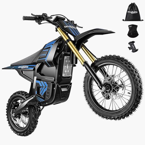 دراجة ترابية كهربائية Oryxearth VE-5، محرك ذروة 3000 وات، 40 ميلاً في الساعة كحد أقصى، أوضاع 3 سرعات للمراهقين والبالغين، بطارية معتمدة من UL 48 فولت، فرامل قرصية مزدوجة، نظام تعليق أمامي وخلفي، دراجة نارية كهربائية للطرق الوعرة in Kuwait