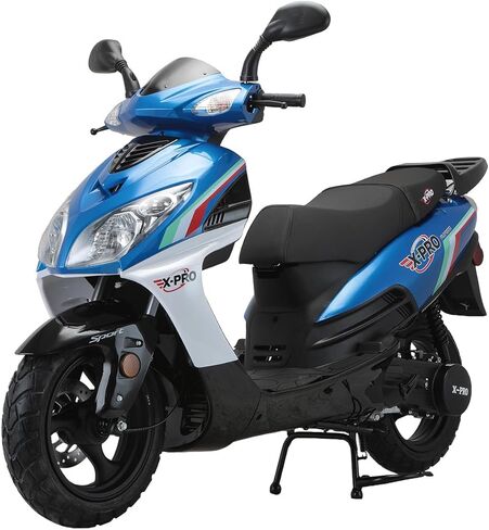X-PRO Fiji 200cc Gas Moped with 13" Aluminum Wheels, Electric & Kick Start, Automatic CVT Transmission, Large Headlight, Street Legal Commuter Moped for Adults in Kuwait