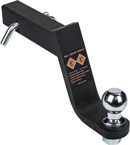 DBXB-RV Trailer Hitch Ball Mount Fits 2-Inch Receiver, 8" Drop, with 2" Trailer Ball and 5/8" Hitch Pin Clip. 5,000 lbs Capacity. Tow Hook Black Matte Powder Coated for Permanent Anti-Rust/Corrosion. in Kuwait