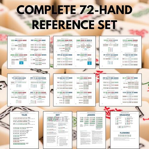 2026 American Mahjong Learning Reference, Complete 72 Hands Guide, Quick Learning Tool for Beginners & Experienced Players in Kuwait