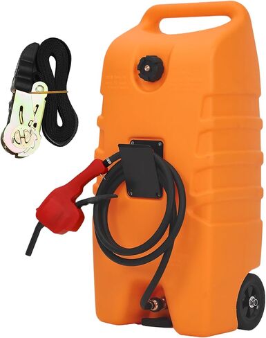 PeakPursuit 14 gal Gas Caddy, 57L Portable Fuel Tank and Fuel Transfer Pump with 10-Foot Hose for Lawn Mower, Farm, Marine, and Home Use in Kuwait