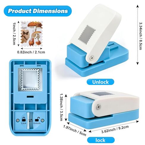 Stamp Punch,1x0.8 Inch Postage Stamp Puncher for Scrapbooking, Stamp Shaped Paper Punch for Card Making & Journaling, Rectangle Hole Punch for DIY Paper Crafts in Kuwait