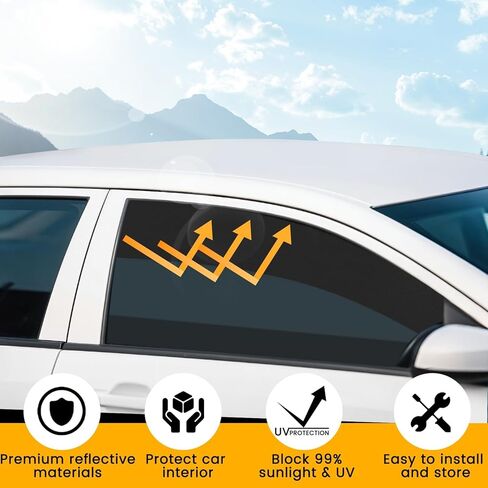 Car Windshield Sun Shade Privacy Covers，4 PCS Car Window Shades for Baby Block Light Curtains Sun Protection Shade Camping for Sleeping in Kuwait