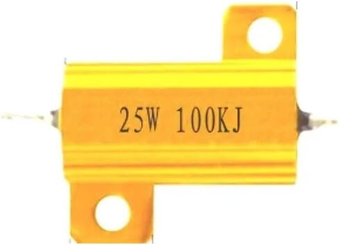 10PCS 25W RX24 Aluminum Power Metal Shell Case Wirewound Resistor 0.1~100k 1 2 3 5 6 8 10 20 50 68 100 150 200R 1K 2K 5K 10K ohm(12K) in Kuwait
