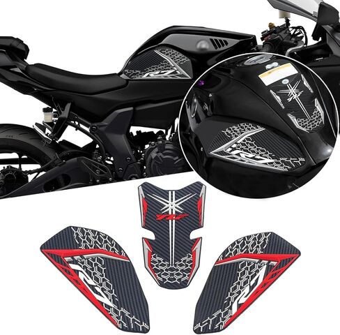 for YZF-R7 R7 2025 Anti-Slip Side Tank Stickers 3D Embossed Rubber Tank Pads Tank Knee Pads YZF-r7 r7 2020-2025 Motorcycle Accessories (Grey) in Kuwait