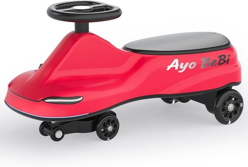 AYO BEBI 2 in 1 Electric Wiggle Car with Anti-Lost Tracker,12V 7AH Rechargeable Battery, Swing Car with Pedal,Anti-Rollover,3 Speed,Dual Motors, LED Light, Bluetooth,Music,for Ages 3 and Up (White) in Kuwait