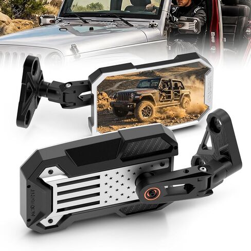 Mirrors Doors Off - Wrangler JL Side Mirrors Compatible with 2018-2023 Wrangler JL & Gladiator JT, Anti-shaking Wider Wrangler Side View Mirrors with Removable Back Panel+5 Creative Sticker Sets in Saudi Arabia