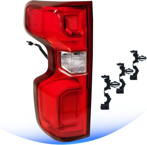 Tail Light Compatible With 2019 2020 2021 2022 2023 2024 2025 2026 Chevy Silverado 1500 / 20-23 2500HD 3500HD Halogen Rear Brake Signal Taillights Replacement w/ Bulb & Harness (Left Driver Side) in Kuwait