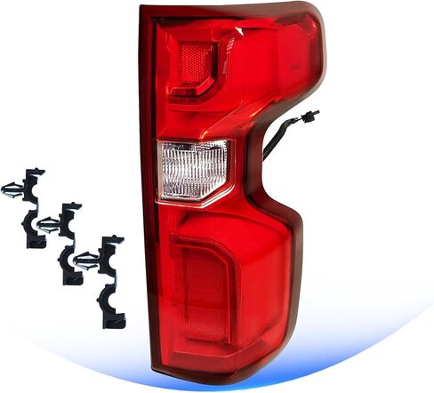 Tail Light Compatible With 2019 2020 2021 2022 2023 2024 2025 2026 Chevy Silverado 1500 / 20-23 2500HD 3500HD Halogen Rear Brake Signal Taillights Replacement w/ Bulb & Harness (Left Driver Side) in Saudi Arabia
