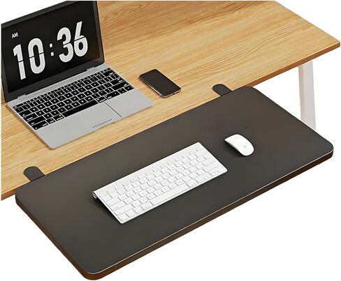 Adjustable Desk Extender Tray - 20 x 7.8 Inch Ergonomic Table Extension for Laptop, Keyboard & Mouse | Clamp-On Desk Shelf for Home Office, Study & Workstation. in Kuwait