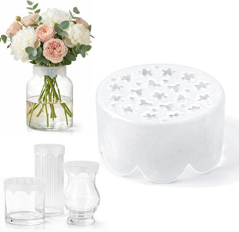 Silicone Blossom Grid Flower Arranger, Floral Grid Reuseable Flower Frog Twist for Vase Floral Stems Bouquets Plant Fixation Easy DIY Arrangements Weddings & Home Decor (4pcs) in Kuwait