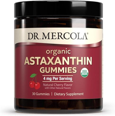 Dr. Mercola Organic Astaxanthin Gummies, 30 Servings (30 Gummies), 4 mg Per Serving, Dietary Supplement, Immune Support, Certified Organic, Non- GMO in Saudi Arabia