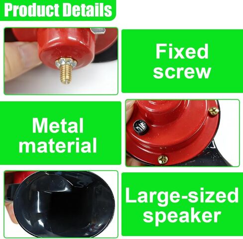 Craedli 300DB Super Loud Train Horns for Car, 12V Waterproof Air Electric Snail Horn Replacement Kit for Cars, Motorcycles, Trucks, Bikes, Boats, Marine, Universal Automotive Accessories (Red) in Kuwait