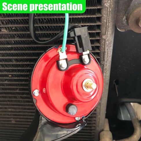 Craedli 300DB Super Loud Train Horns for Car, 12V Waterproof Air Electric Snail Horn Replacement Kit for Cars, Motorcycles, Trucks, Bikes, Boats, Marine, Universal Automotive Accessories (Red) in Kuwait