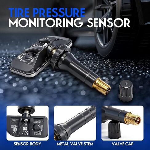 TPMS Sensor Replace Compatible with Chevrolet Corvette 2020-2024 Tire Pressure Monitoring System Sensor for 13533166, 13538760, 84991144, 433Mhz Pack of 4 in Kuwait