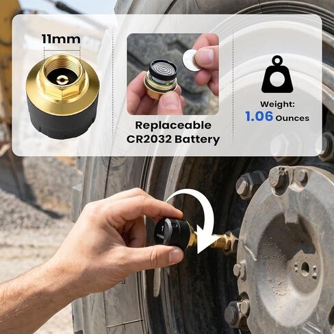 GUTA Tire Pressure Monitoring System, 0-188 PSI Tire Pressure Monitor with 6 TPMS Sensors, Color LCD Display, Signal Booster, 6 Alert Modes, for Excavators, Wheel Loaders, Mining Vehicles in Kuwait