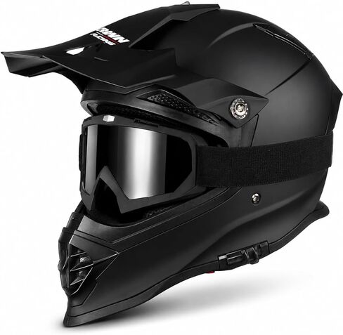 Adult Motocross Helmet, DOT Approved Off-Road Dirt Bike Helmet with Goggles, Full Face ATV Motorcycle Helmet for Men Women, Matte Black CR-800 in Kuwait