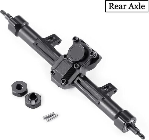 1/24th Aluminum Front Rear Axles Set with Steering Links Upgrade for AXIAL SCX24 Gladiator Deadbolt Bronco JLU C10 RC Crawler Car (Front&Rear Axles) in Kuwait