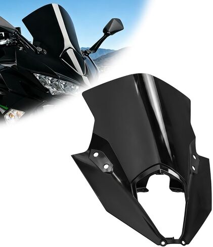 الزجاج الأمامي لـ Ninja650 ER6F 2020-2026، واقي منحرف للزجاج الأمامي للدراجات النارية لملحقات Ninja 650 ER-6F (أسود) in Kuwait