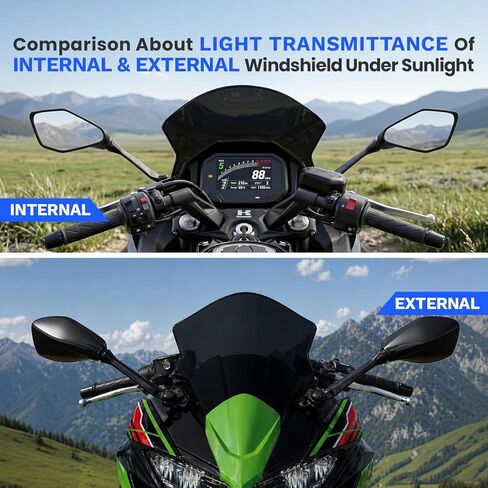 الزجاج الأمامي لـ Ninja650 ER6F 2020-2026، واقي منحرف للزجاج الأمامي للدراجات النارية لملحقات Ninja 650 ER-6F (أسود) in Kuwait